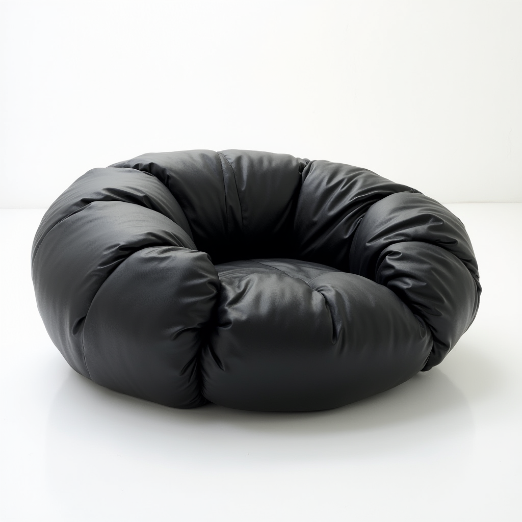 Cocoon Sofa in Black Leather