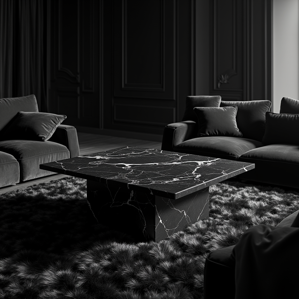 Black Mirage Marble Table